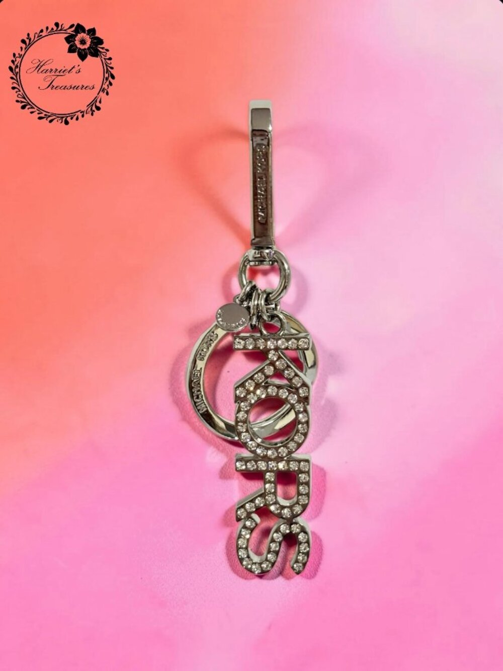 Silver Jeweled "KORS" Charm